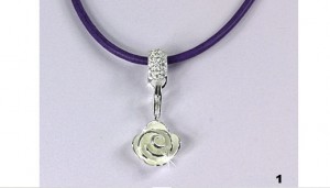 Lederkette in Lila mit 925 Silber Verschluss