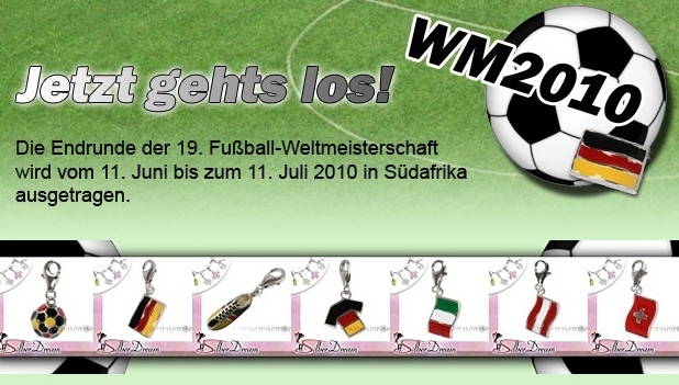 Silber Charms für die Fußball WM 2010 in Südafrika