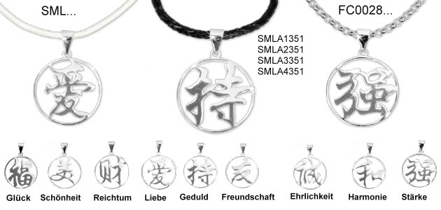 Chinesische Anhänger in 925 Sterling Silber